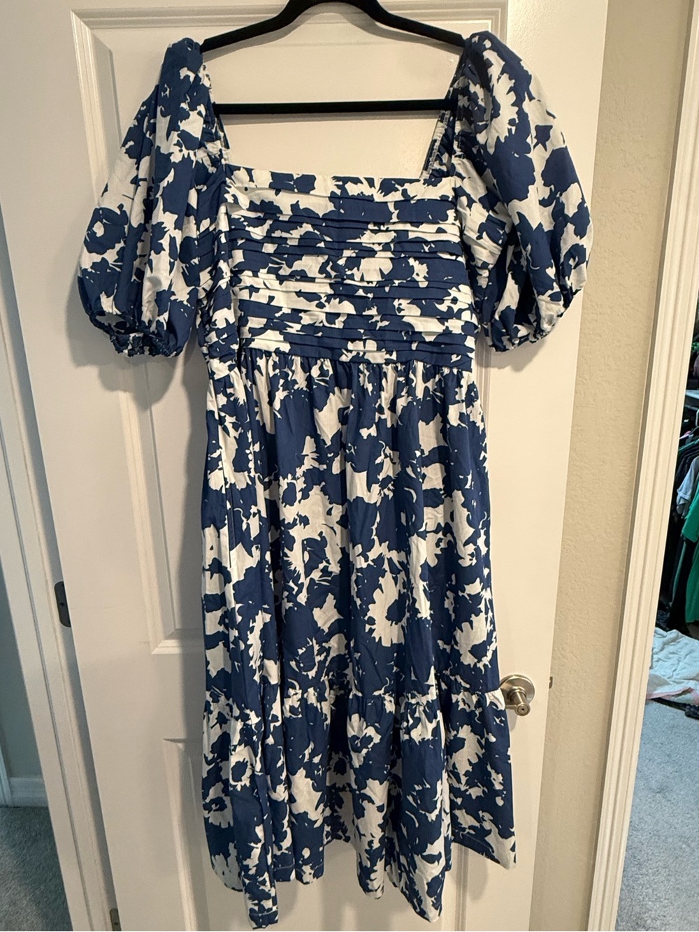 Abercrombie & Fitch Navy Floral Midi Dress – Size XL